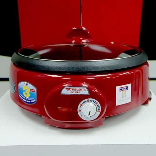 Misushita Electric Grill Pan Cooker 12" ဒယ်နီ‌ဒယ်အိုးရှင်ယိုးဒယား Non-Stick ( SKR-101L)