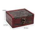 Small Vintage Jewelry Box Home Decor Wooden Treasure Chest Tarot Cards Gift Case 14.5cm*11.5cm*4.5cm. 