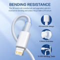 (Preorder) iPhone PD20W fast charging cable, fast charging USB to Lightning/USB C to Lightning, length 1M/2M, suitable for iPhone models ဖုန်းအားသွင်းကြိုး. 
