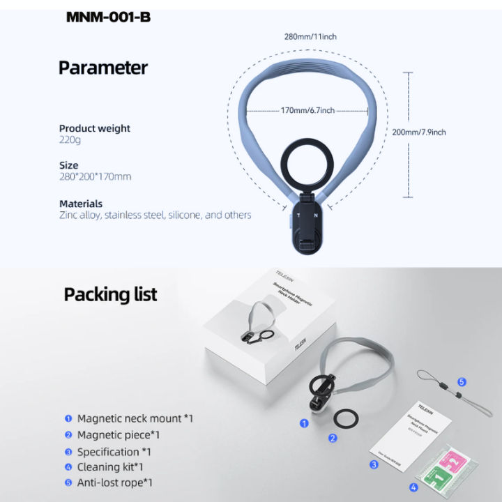 (Preorder)%20Telesin%20Magnetic%20Neck%20Mount%20for%20Phones%20-%20Image%209