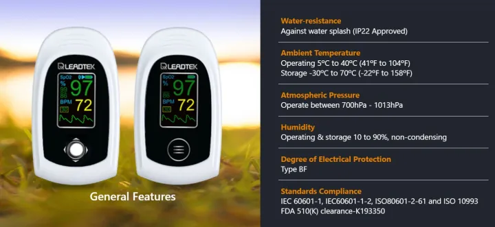 Leadtek Fingertip Pulse Oximeter (8D01B, 8D01C)