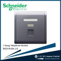 Schneider Pieno series 1 Gang Telephone Socket with shutter, Lavendar Silver. 