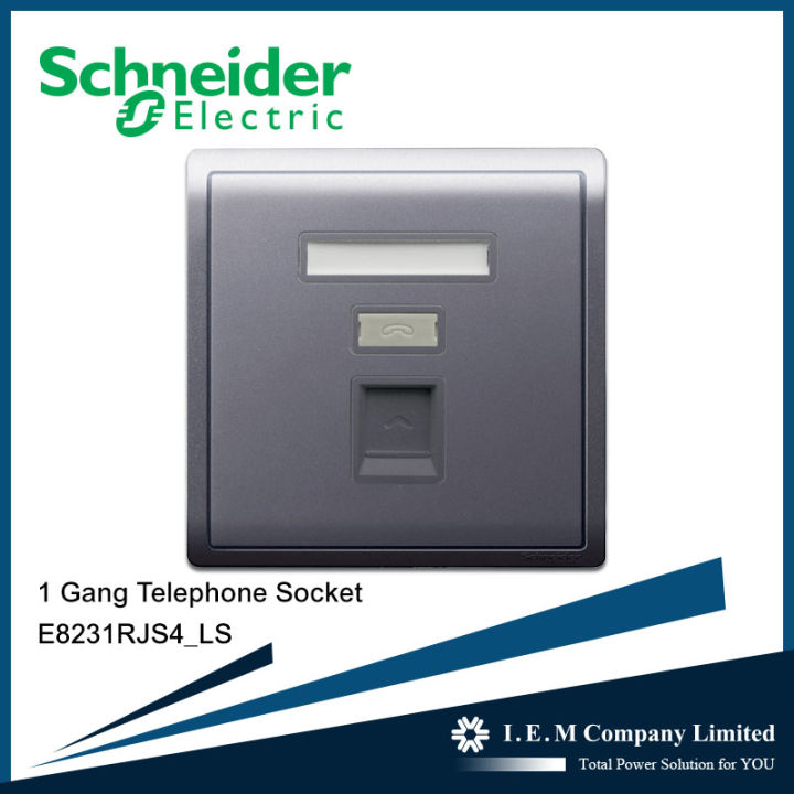 Schneider Pieno series 1 Gang Telephone Socket with shutter, Lavendar Silver