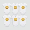 Newborn Monthly Milestone Onesies (Six Pcs). 