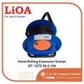 LiOA Hand-Rolling Extension Socket 50M (1 switch, 3 outlets). 
