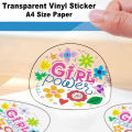 Transparent | Inkjet Waterproof Vinyl Sticker Paper | Comparable to Vinyl Inkjet | A4 Size Full Sheet Label | Inkjet Printers |  Digital Labels. 