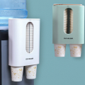 Disposable Cup Holder Water Dispenser Dustproof Cup Holder Wall Mount Double Tube Paper Cup Rack. 