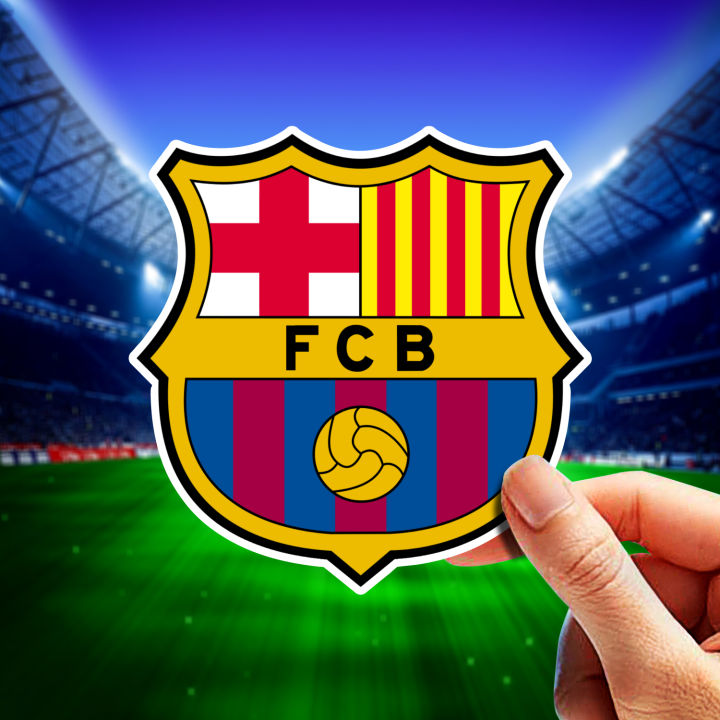 Barcelona FC Soccer Team Sticker - 4 Pcs Set | Laptop Sticker | Car Sticker | Phone Sticker | Waterbottle Sticker | Wall Sticker | Die Cut Sticker | Waterproof Sticker