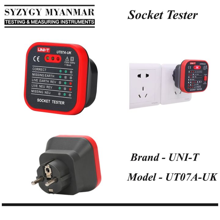 UNI-T UT07A-UK Socket Tester (230V, <18mA )