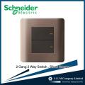 ZENcelo 2 Gang 2 Way Switch 16A x 20A, Sliver Bronze. 