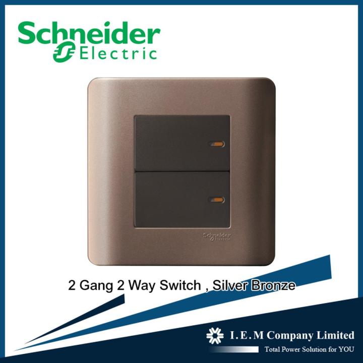 ZENcelo 2 Gang 2 Way Switch 16A x 20A, Sliver Bronze