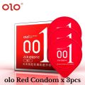 olo 001 Red Condom x 3pcs. 