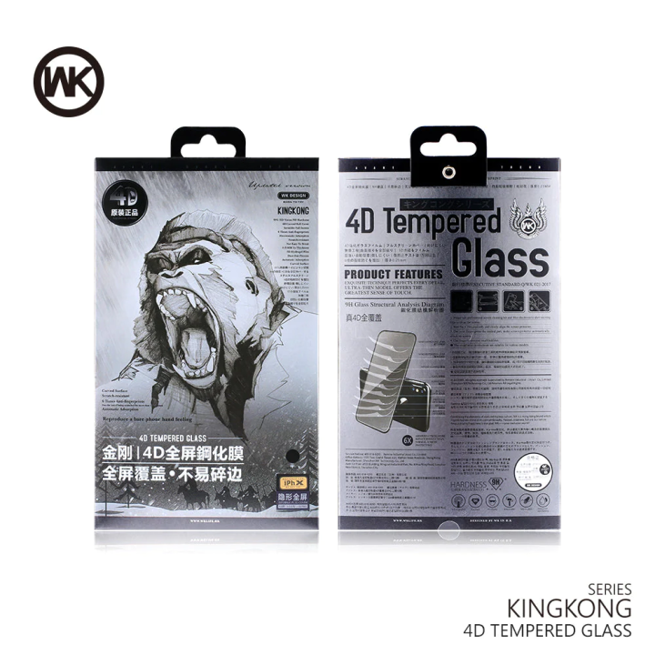 WK--KINGKONG 4D CURVED TEMPERED GLASS SCREEN PROTECTOR(IPH 12 PRO/IPH 12 MAX)(6.1"), Screen Protector, Screen Guard, Tempered Glass