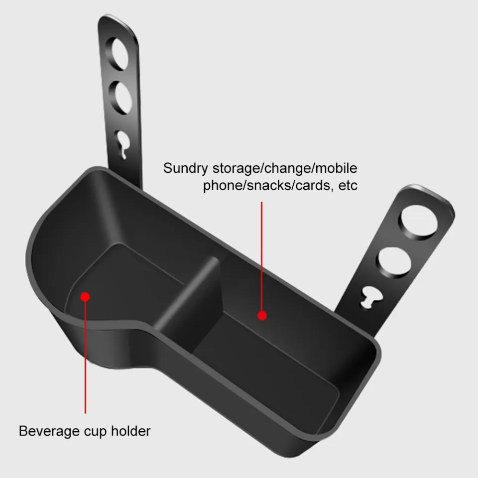 HOLDCY Car Back Seat Organizer With 2 Drink Cup Holder - Tissue Box And Storage Box Hook - Multi-functional Storage - Great For Kids And Travel (Black
