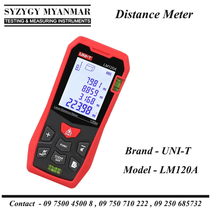 120mm Distance Ruler UNI-T LM120A Laser Distance Meter (120m) | Shop.com.mm
