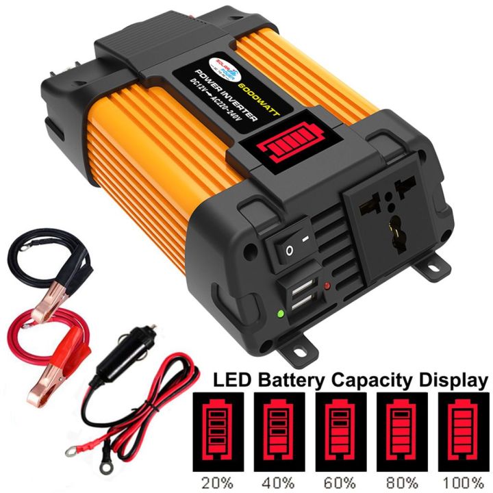 500W Car Power Inverter Modified Sine Wave Dual USB DC 12V to AC 220V ...
