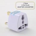 Universal Travel Adapter Convertor, AU/EU/USA to UK 3 Pin Plug AC Power Adaptor, 1 Piece. 