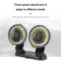 USB Vehicle Fan Dual Head Powerful 3-Speed Dashboard Fan. 