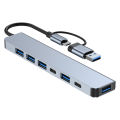 USB3.0+Type-c docking station seven-in-one USB 3.0 hub. 