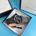 Coach Gucci GG Supreme Black Buckle Belt: Fusion of iconic stylish for refined sophistication, fashionable stylish. 