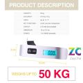 Luggage Scale, Portable Digital Hanging Baggage Scale for Travel, Suitcase Weight Scale with Rubber Paint, 110 Pounds, Battery Included - Sliver. 