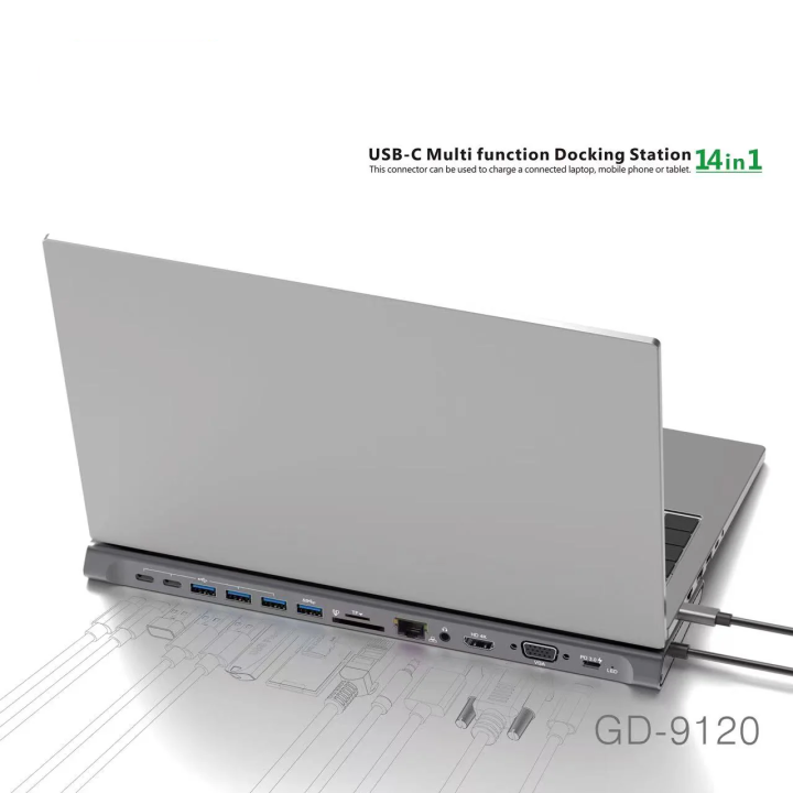 💻13-in-1 USB-C Docking Station↔️Premium Multi‑Port Hub🖧 | Shop.com.mm
