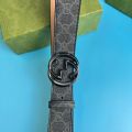 Coach Gucci GG Supreme Black Buckle Belt: Fusion of iconic stylish for refined sophistication, fashionable stylish. 