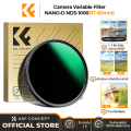 (Preorder) K&F CONCEPT NANO-D ND3-1000 ND Filter (1.5-10 Stops) Neutral Density Lens Filter with 24 Multi-Layer Coatings for Camera Lens. 