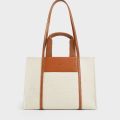 Charles & Keith - Shalia Large Double Handle Tote Bag - Cognac. 
