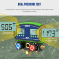 (Preorder)  MRCARTOOL L302 Digital Tube Temperature Test Gauge Set Vacuum Leak Tester Refrigeration Tester with 3pcs Refrigerant Hoses for R134A Air Conditioner Maintenance Testing. 