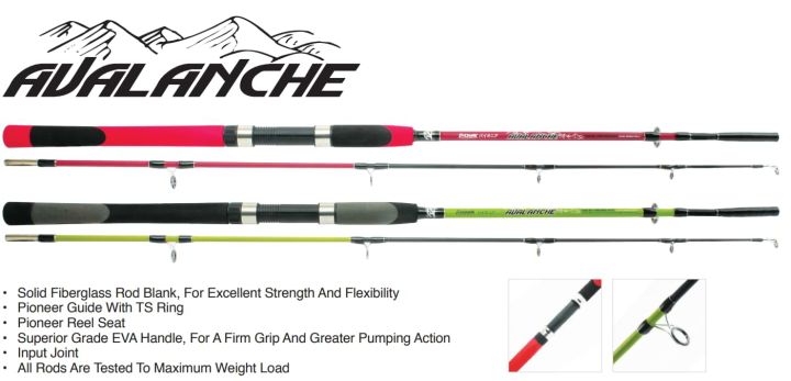 PIONEER AVALANCHE SOLID FIBERGLASS FISHING ROD