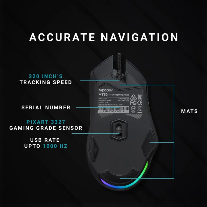 RAPOO VT30 RGB GAMING MOUSE