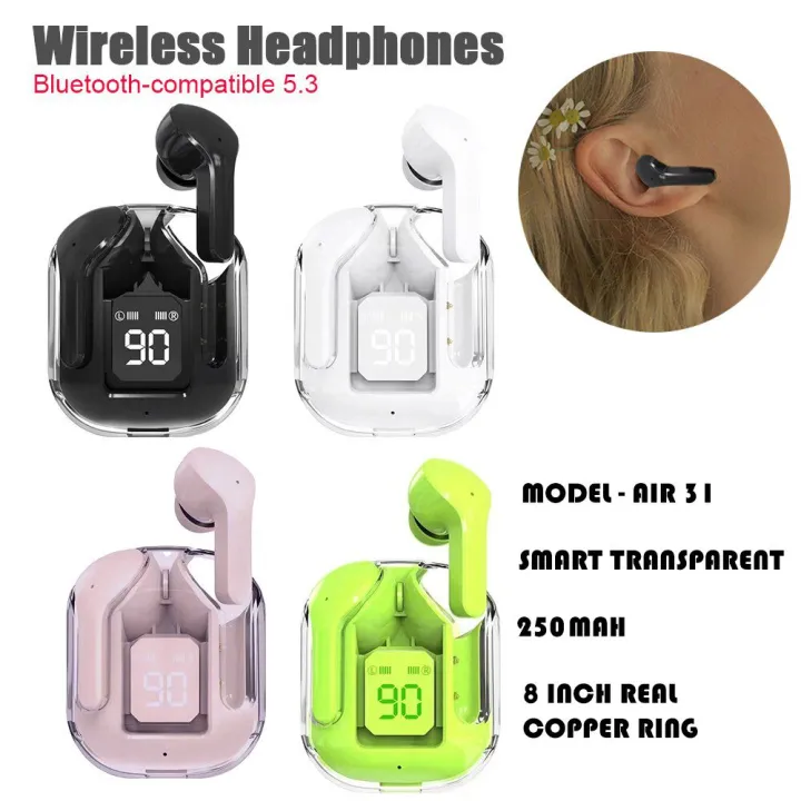 Tech%20Infinite%20Air31%20Wireless%20Earbuds%20Bluetooth%205.3%20ENC%20TWS%20Air%2031%20Wireless%20Transparent%20Earphones%20with%20Deep%20Bass%20In-Ear%20Headsets%20with%20Built-in%20Mic%20(White,%20Black,%20Green,%20Pink)0.1%20-%20Image%203