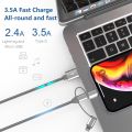 Mobile phpne charging cable 3 in 1 (Mobile Phone Charging cable three-in-one data cable suitable for Apple Android type-c mobile phone fast charge one drag three nylon braided cable charging cable). 
