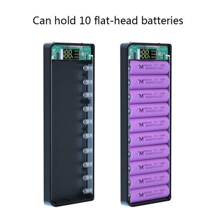 Detachable%20QC3.0%20USB%20LCD%20Display%20DIY%2010x18650%20Battery%20Case%20PowerBank%20Shell%20Portable%20External%20Box%20(without%20battery)%20-%20Image%203