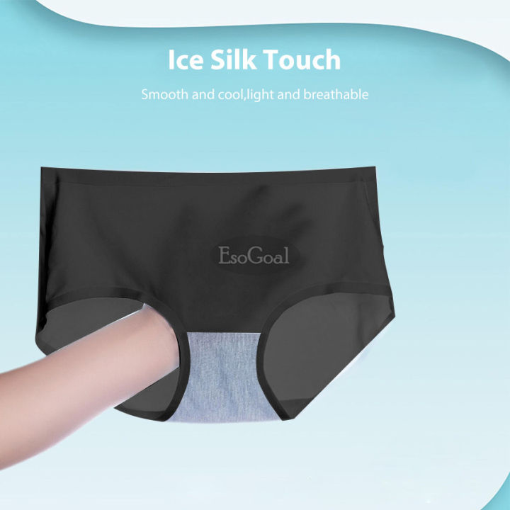EsoGoal%20Seamless%20Underwear%20Invisible%20Panties%20Ice%20Silky%20Briefs%20Triangle%20%20Panties%20Mid-waist%20Se-xy%20Underwear%20Super-Soft%20Breathable%20Brief%20Panties%20Seamless%20Bonded%20Stretch%20Underwear%20for%20Ladies%20and%20Girls%20-%20Image%203