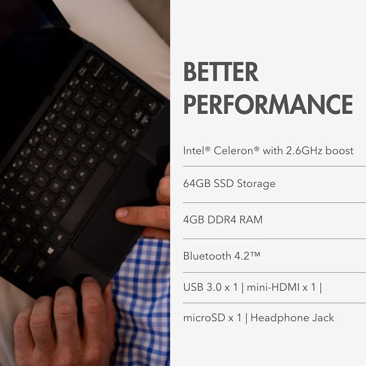 AVITA%20Magus%2011.6"%20HD%20Tablet%20with%20Detachable%20Keyboard,%20Intel%20Celeron%20N4000%20Processor,%2064GB%20Storage,%204GB%20RAM%20(Navy)%20-%20Image%204