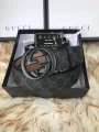 Coach Gucci GG Supreme Black Buckle Belt: Fusion of iconic stylish for refined sophistication, fashionable stylish. 