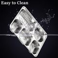 Steel Divided Dinner Plate Rectangular 5 Sections Lunch Container Food Tray. 