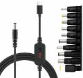 USB C to DC PD Adapter Cable with 10 Connecor Tips,Type-C to DC Power Cable Output Adjustable Voltage 5V-9V-12V-15V-20V PD Fast Charging Cable. 