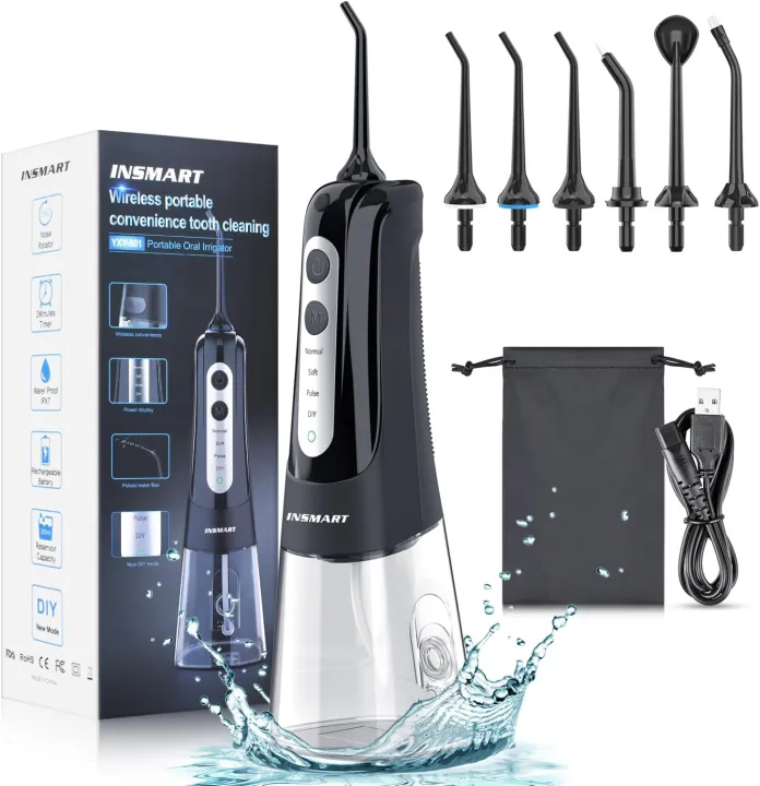 Cordless%20Water%20Dental%20Flosser%20Teeth%20Cleaner,%20INSMART%20Professional%20300ML%20Tank%20DIY%20Mode%20USB%20Rechargeable%20Dental%20Oral%20Irrigator%20for%20Home%20and%20Travel,%20IPX7%20Waterproof%206%20Modes%20Irrigate%20for%20Oral%20Care%20-%20Image%202