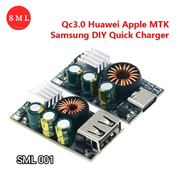 QC3.0 Apple Huawei MTK Samsung DIY Fast Charger DC 10-30V 24W Step-down Module for Emergency Charging of Mobile Phone