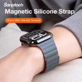 (Preorder)Sanptoch Magnetic Wristband Compatible with Apple 49,46,44,41,40,38mm Wearable Strap for IWatch Magnetic Soft Silicone Wristband Loop 10 9 8 7 6 5 4 3 2 1. 