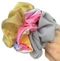 ခေါင်းစည်းကြိုး Colorful Hair Band Scrunchies Hair Band 3pcs set. 