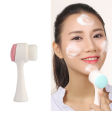 2 in 1 Facial Cleansing Brush, Silicone Double-sided Portable Massage Face Skin Care Tool Washing Product  Pink. 