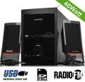 Microlab Box M-700U With Hi-Fi 2.1 Subwoofer System  (USB,SD,FM)(2.1). 