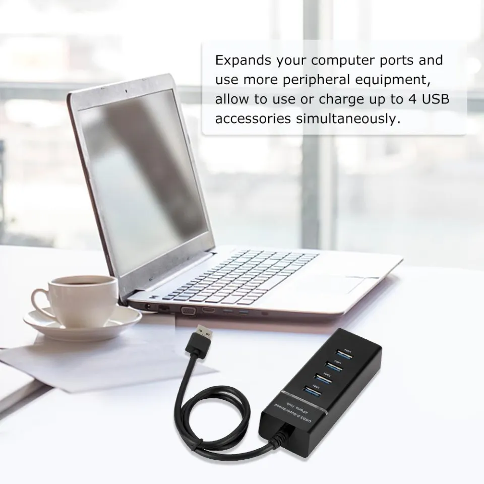 thumbnail image 2 of High Speed 4-Port USB 3.0 Hub - Multi Splitter For Desktop, Laptop, PC - Slim Design 2 of 5