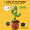 Essential Store - Dancing Cactus Toy , USB rechargeable twisted plush toy, Can sing and can dance. 
