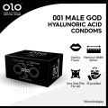 OLO Black Condom, Ultra Thin 0.01mm [size 52 mm] [10 pieces / box]. 