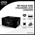 OLO Black Condom, Ultra Thin 0.01mm [size 52 mm] [10 pieces / box]. 